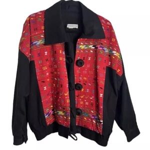 Vintage Hand Loomed Guatemalan Armario Jacket Button Front Embroidered M…